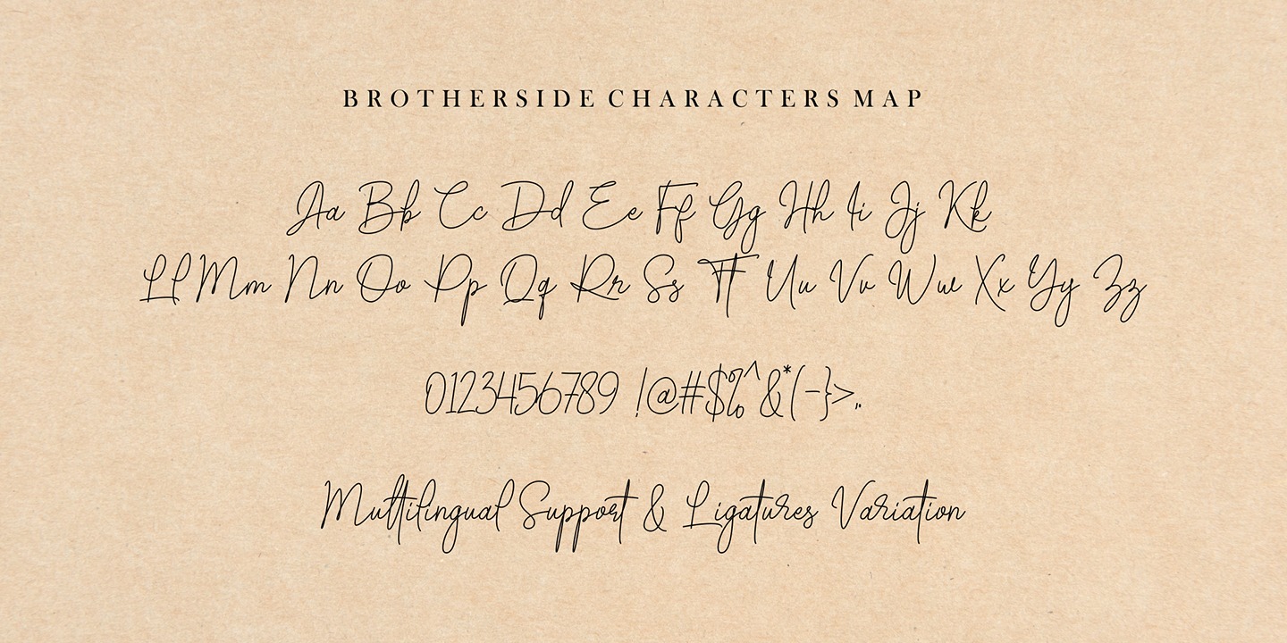 Пример шрифта Brotherside Signature #2